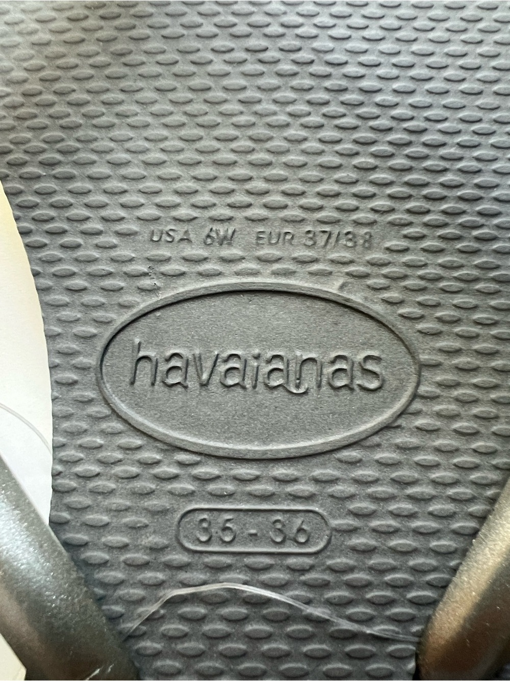 Havaianas Women's Slim Sandals / Rubber Silver Metallic Strap Flip Flop Sz 6-6.5 - Picture 10 of 16